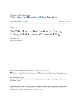 The Why, How, and Best Practices of Creating, Editing, and