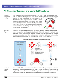 214 7.3 Molecular Geometry and Lewis Dot Structures