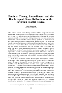 Feminist Theory, Embodiment, and the Docile