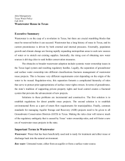 Wastewater Reuse in Texas