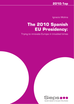 The 2010 Spanish EU Presidency