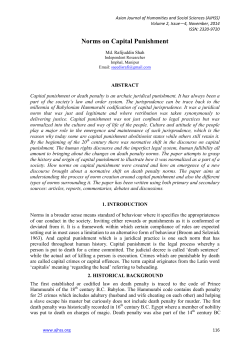 Norms on Capital Punishment - Asian Journal of Humanities and