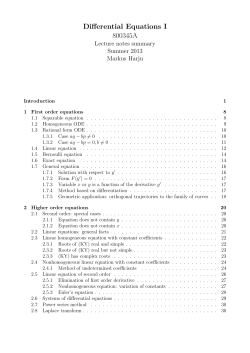 Differential Equations I 800345A
