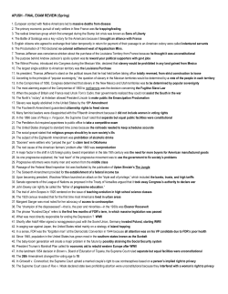 APUSH - FINAL EXAM REVIEW (Spring)