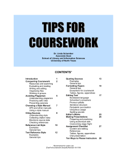 Tips for Coursework