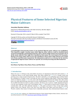 Physical features of some selected Nigerian maize cultivars