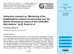 Interactive comment on &ldquo;Monitoring of the Eyjafjallaj&ouml;kull volcanic