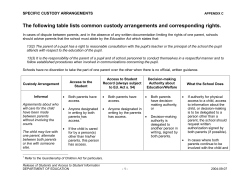 Specific Custody Arrangements