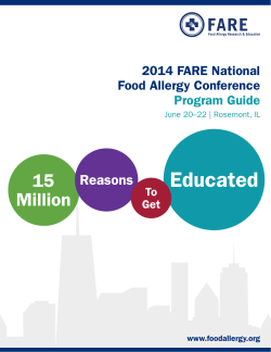2014 FARE National Food Allergy Conference Program Guide