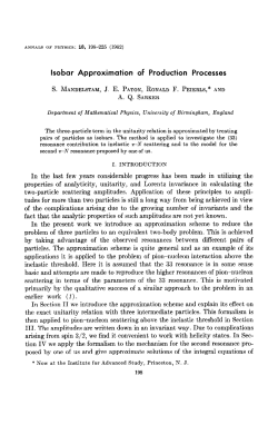 Isobar Approximation of Production Processes
