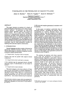 constraints on the generation of adjunct clauses