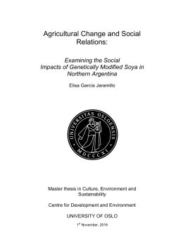 Agricultural Change and Social Relations: - DUO