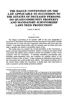 The Hague Convention on the Law Applicable to Succession to the