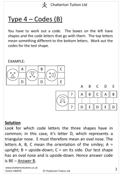 Type 4 – Codes (B) - Chatterton Tuition