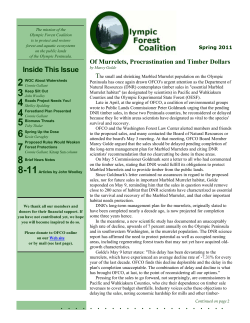 Spring 2011 - Olympic Forest Coalition