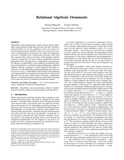 Relational Algebraic Ornaments - Department of Computer Science