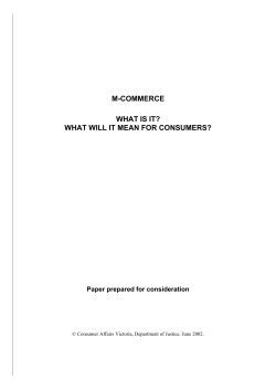 M-commerce: What is it? What will it mean for consumers?