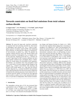 Towards constraints on fossil fuel emissions from total column