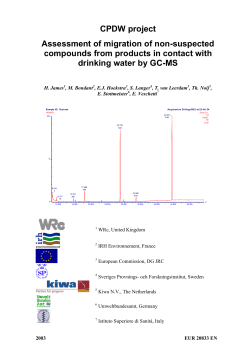 CPDW project Assessment of migration of non