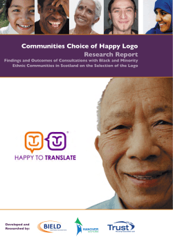 Communities Choice of Happy Logo. Research Report