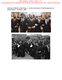 Address of Martin Luther King, Jr., at the Conclusion of - RVC-Dems