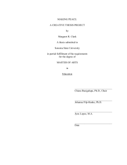 Making Peace: A Creative Thesis Project
