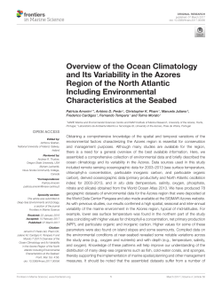 Overview of the Ocean Climatology and Its Variability in the Azores