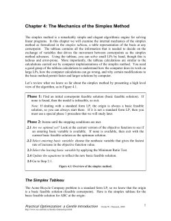 Chapter 4: The Mechanics of the Simplex Method