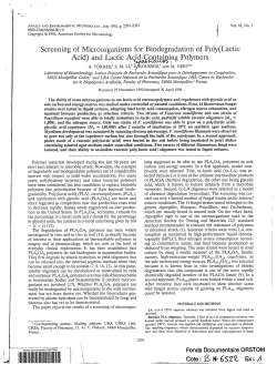 Screening of microorganisms for biodegradation of poly(lactic acid
