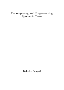 Decomposing and Regenerating Syntactic Trees