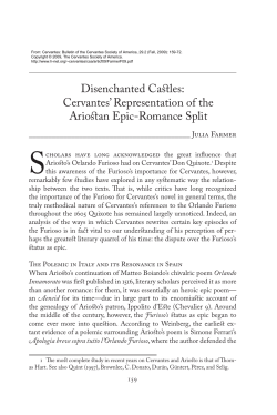 Cervantes` Representation of the Ariostan Epic-Romance Split - H-Net