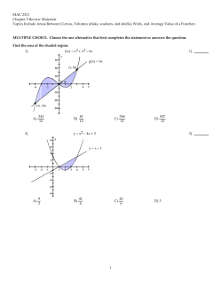Chapter 5 Areas between Curves, Volumes, Work, and Average