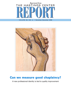 Can We Measure Good Chaplaincy?