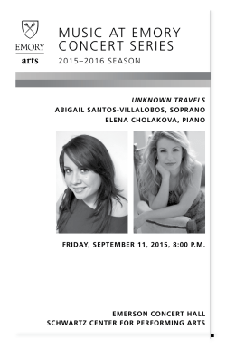 music at emory concert series - Arts at Emory