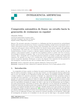 INTELIGENCIA ARTIFICIAL Compresi&oacute;n autom&aacute;tica de frases: un