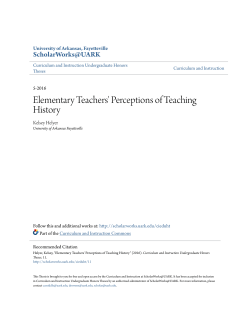 Elementary Teachers` Perceptions of Teaching History