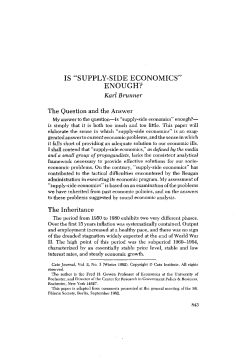 "Supply-Side Economics" Enough