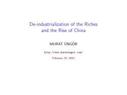 De-industrialization of the Riches and the Rise of China