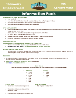 Mini Mudder Info Pack