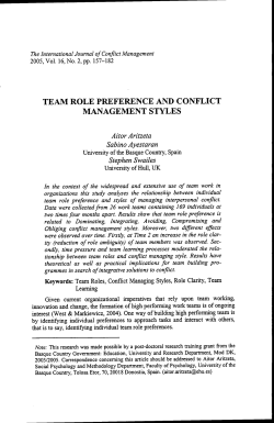 team role preference and conflict management styles