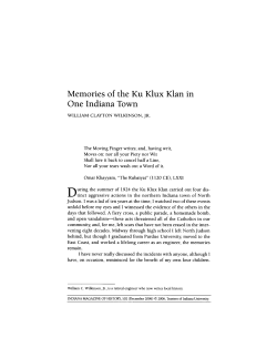 Memories of the Ku Klux Klan in One Indiana