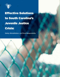 Effective Solutions to South Carolina`s Juvenile Justice Crisis: Safety