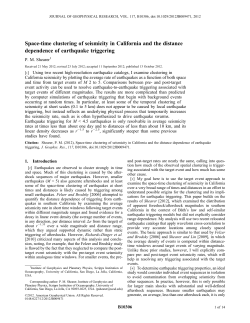 Space-time clustering of seismicity in California and the distance