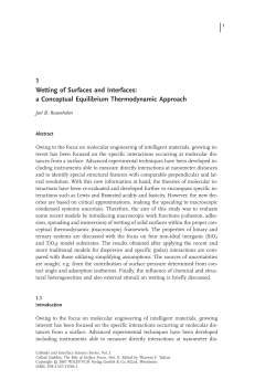 1 Wetting of Surfaces and Interfaces: a Conceptual - Wiley-VCH