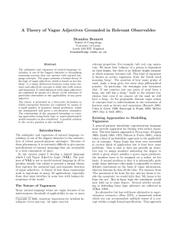 A Theory of Vague Adjectives Grounded in