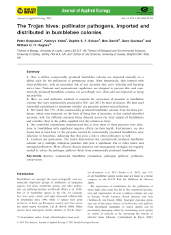 The Trojan hives - Journal of Applied Ecology