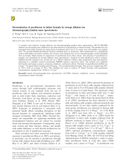 Determination of perchlorate in infant formula by isotope dilution ion