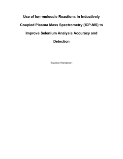 Use of Ion-molecule Reactions in Inductively Coupled Plasma Mass