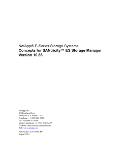 NetApp E-Series Storage Systems Concepts for SANtricity ES