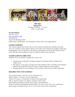 ARH 3683 Spring 2016 Tuesdays 10:00am